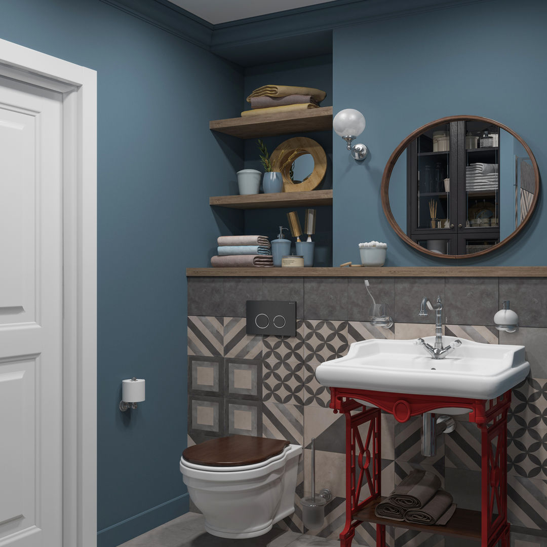 Ванная комната OM DESIGN Scandinavian style bathroom ванна,ванная,маленькая ванная,оборудованная кухня,современная ванна,мебель для ванной комнаты,автономная ванна