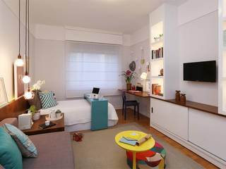 Dormitório AD, Duda Senna Arquitetura e Decoração Duda Senna Arquitetura e Decoração Modern Bedroom