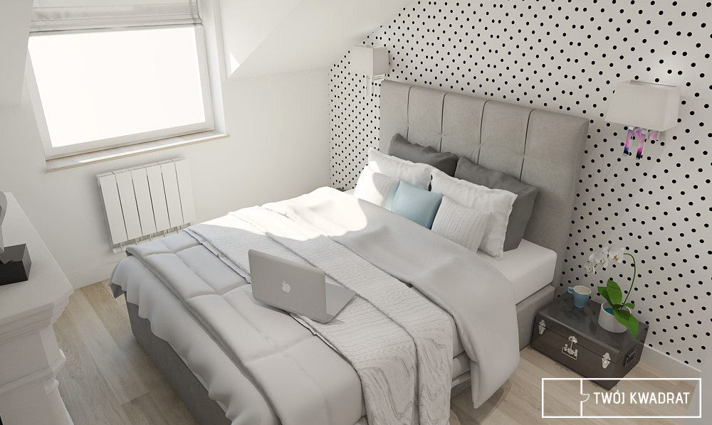 Mieszkanie Warszawa 75m2, Twój Kwadrat Twój Kwadrat Modern Bedroom