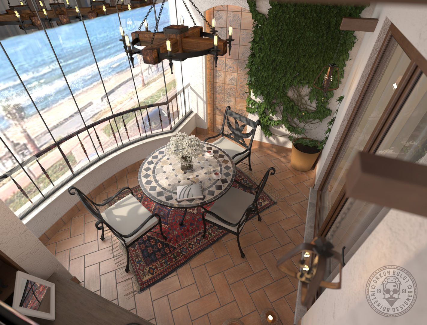 uno Orkun BULUT Balcony Ceramic balkon,balcony,design,designer,interior,bahçe,bahçe mobilyası,iç mimar,seramik,ispanyol,spanish,style