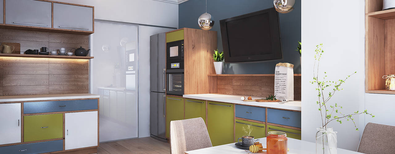 Kitchen Polygon arch&des Living room Kitchen