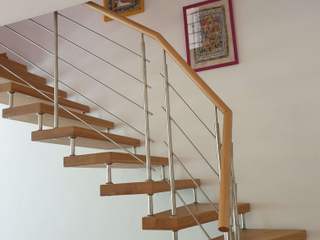 Bolzentreppe mein Treppenhaus Grohskurth Stairs Wood, Stairs, Flooring, Floor, Handrail, Wood stain, Hardwood, Metal, Baluster, Wood flooring