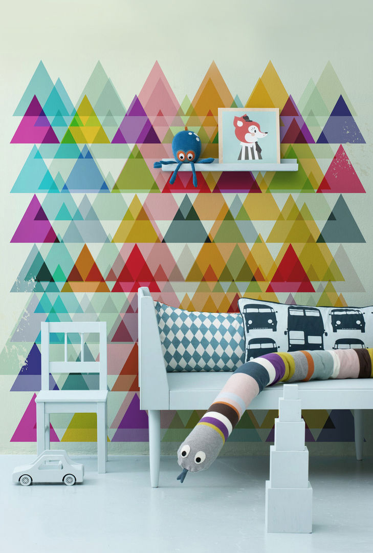 Triangles Pixers Nursery/kid’s room wall mural,wallpaper,kid,child,animals,colors