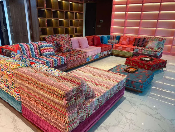 A photo from our client in Vietnam Lila & Lin Villas Couch, Table, Interior design, Lighting, Wood, Living room, Picture frame, studio couch, Floor, Flooring