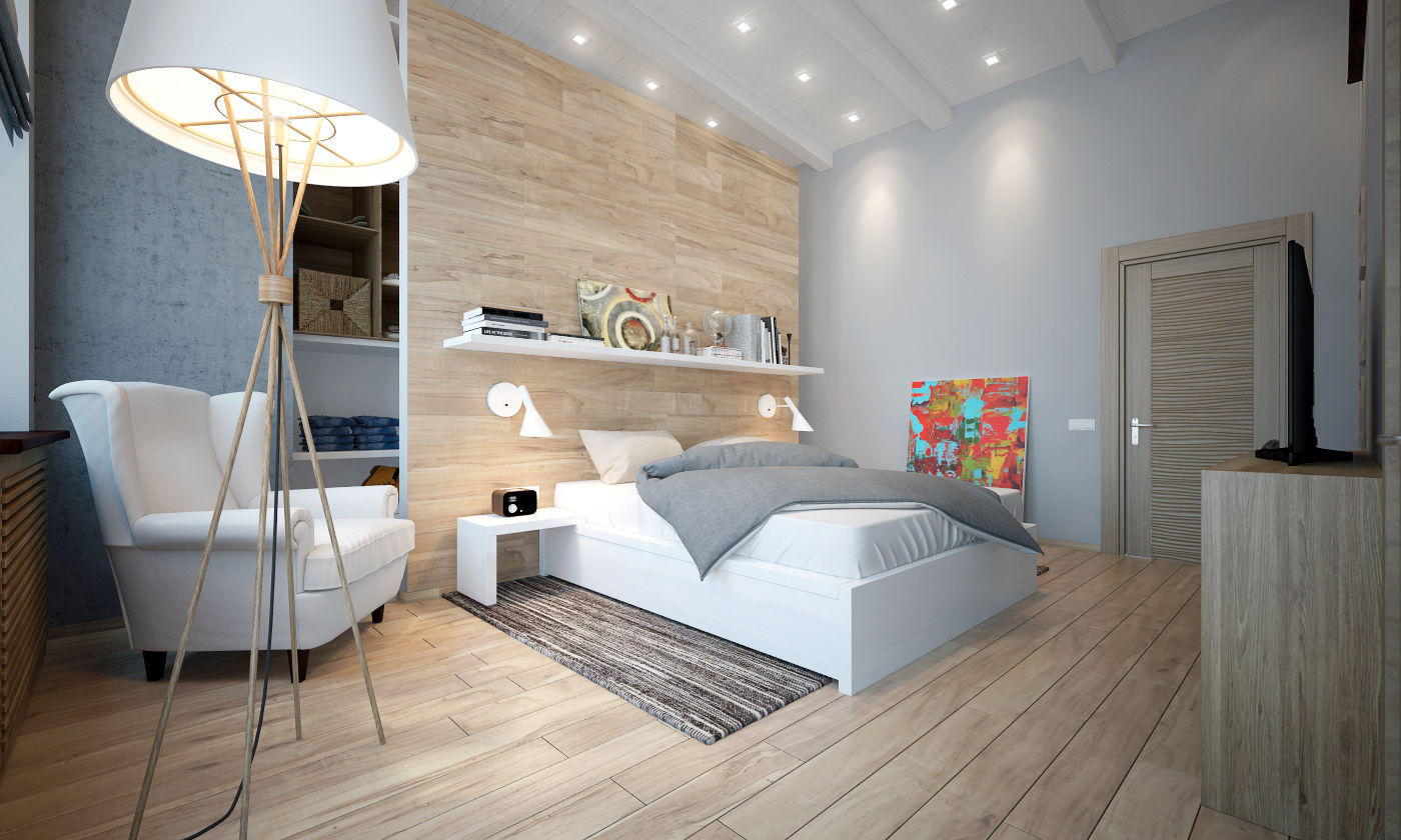 townhouse in scandinavian style, Rubleva Design Rubleva Design Scandinavian style bedroom