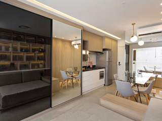 Studio 26m² em Moema - SP, Juliana Dias Arquitetura Juliana Dias Arquitetura Apartment