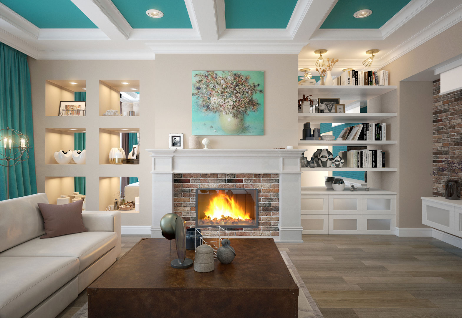 townhouse in modern style, Rubleva Design Rubleva Design Modern Living Room