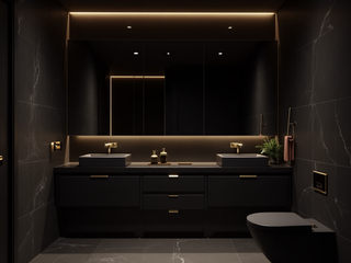 Black-themed bathroom, Desirée Vaquier_homify Desirée Vaquier_homify Eclectic style bathroom