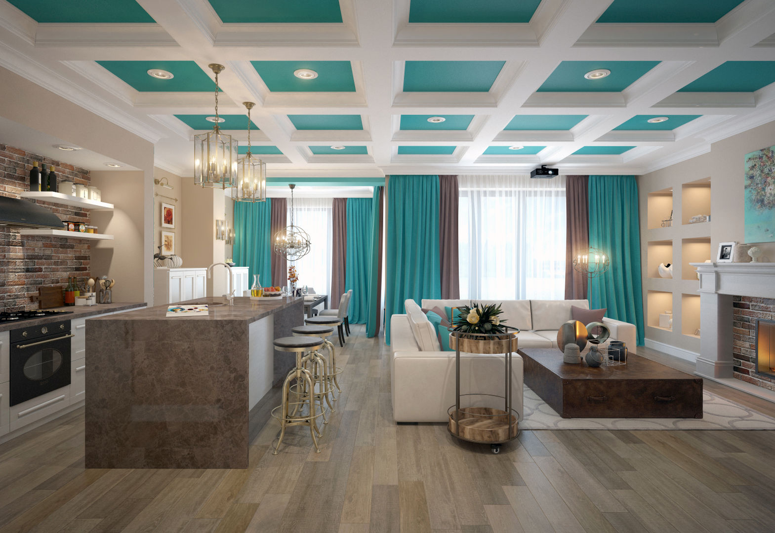 townhouse in modern style, Rubleva Design Rubleva Design Modern Living Room