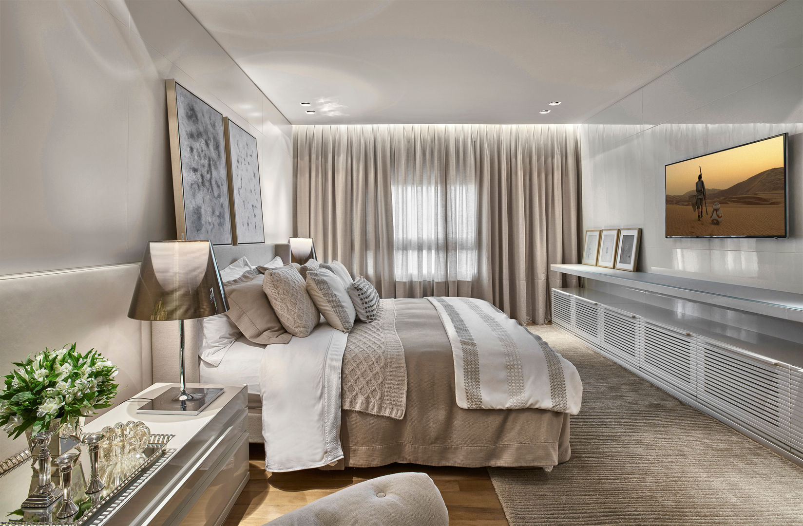 suite master Alessandra Contigli Arquitetura e Interiores Modern Bedroom