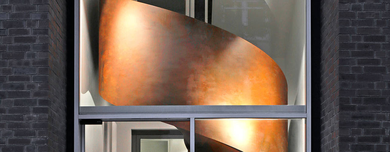 Treppenkonstruktion aus Stahl im Eingangsbereich Elke Schmidt Fotografie Stairs Iron/Steel Stahltreppe