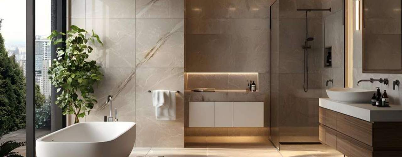 EA20240816-22971 Press profile homify Balcony Spiegel, Klopfen, Anlage, Sanitärarmatur, Eigentum, Gebäude, Badewanne, Waschbecken, Badezimmerschrank, Badezimmer