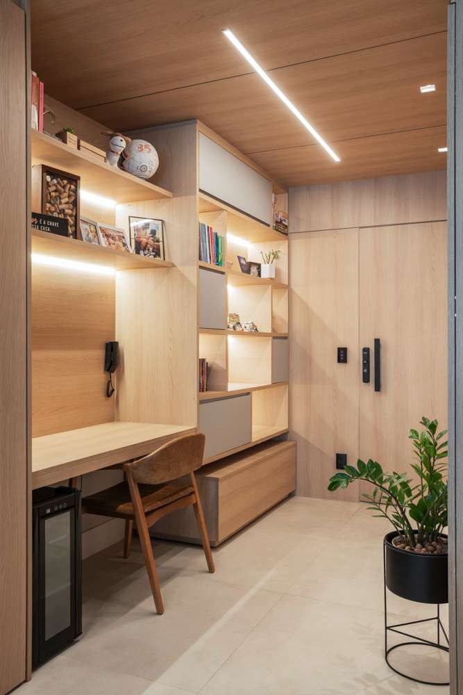Apartamento 70m² - Perdizes - SP Juliana Dias Arquitetura Apartment Furniture, Shelf, Interior design, Shelving, Wall, Flooring, Wood, Bookcase, Floor, Ceiling