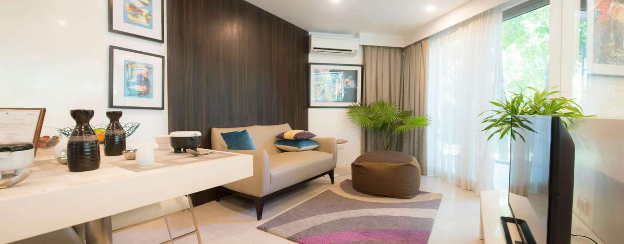 EA20250717-23862 Press profile homify Living room Interior design, Furniture, Flooring, Floor, Apartment, Ceiling, Room, Living room, Couch, Comfort