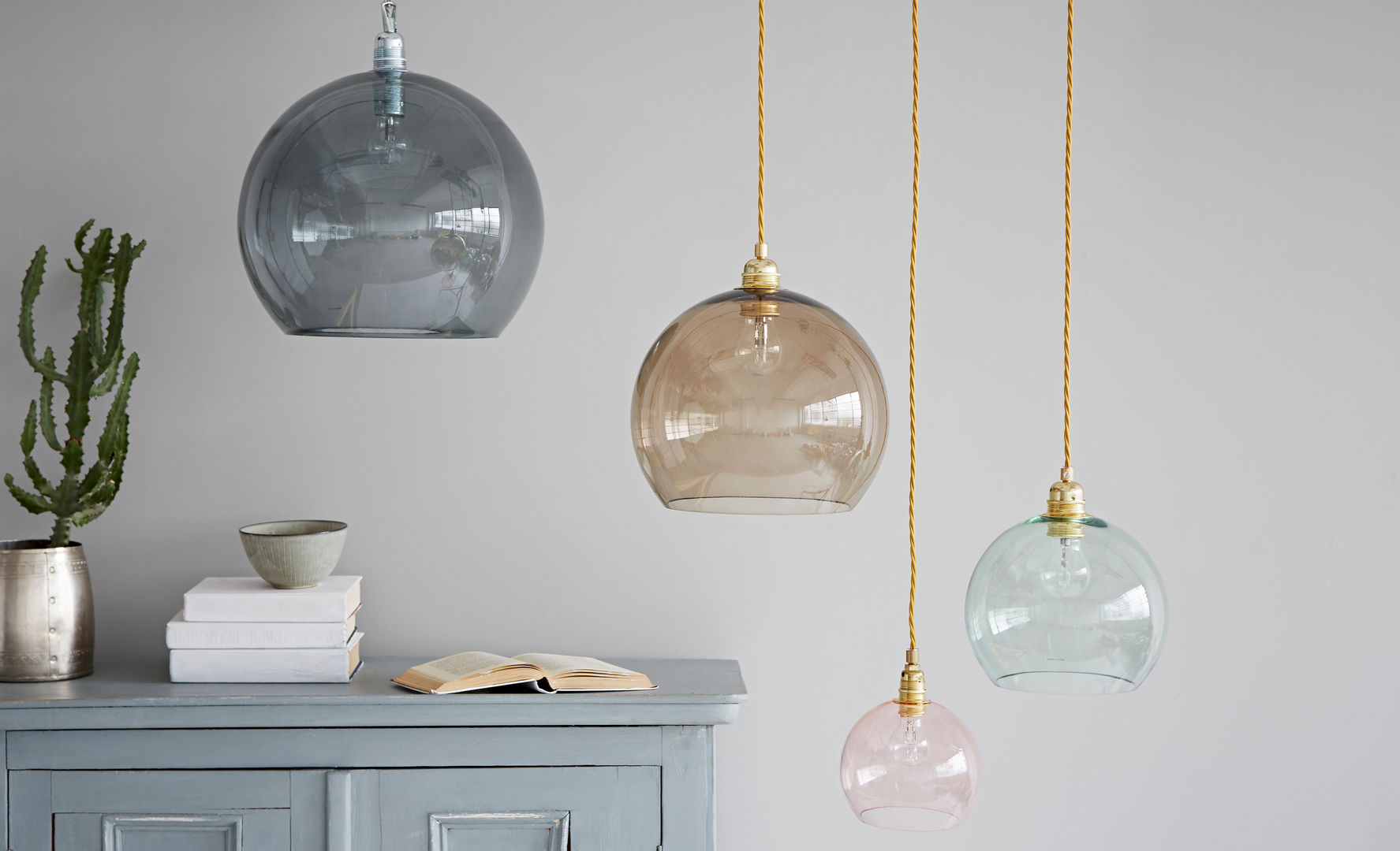 Coloured Glass Pendant Lights rigby & mac Living room Lighting