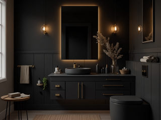 Black-themed bathroom, Desirée Vaquier_homify Desirée Vaquier_homify Eclectic style bathroom