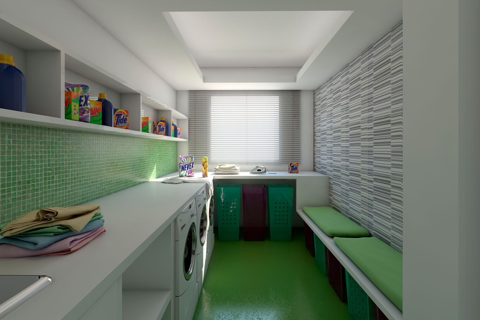 Laundry Ideia1 Arquitetura Modern Kitchen Construção,Armários,produtos,Iluminação,Design de interiores,Janela,Luminária,Pisos,Piso,casa