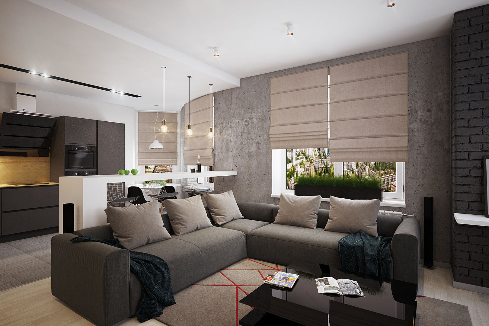 Гостиная в стиле лофт, Solo Design Studio Solo Design Studio Living room