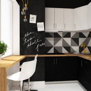 Expressive Colors for Small Kitchens