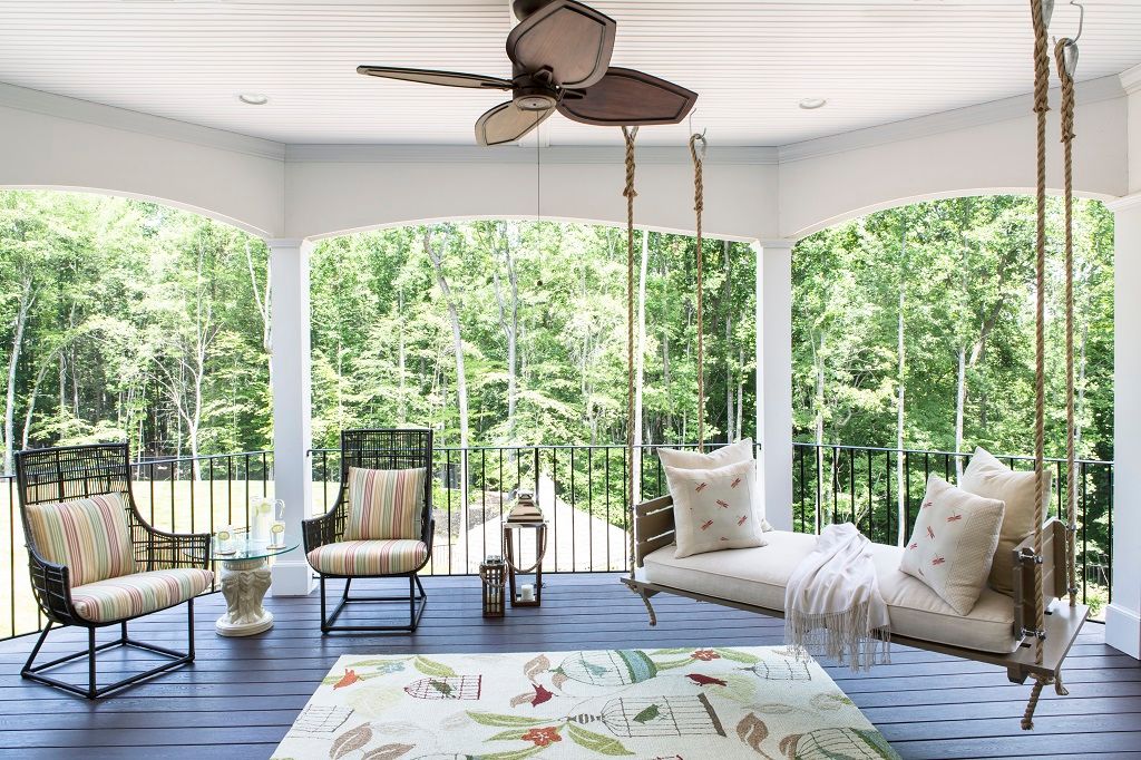 Riverside Retreat - Sun Porch homify Patios & Decks terrace,outdoor,birds,porch,swing,custom,bench,outdoor rug,outdoor furniture