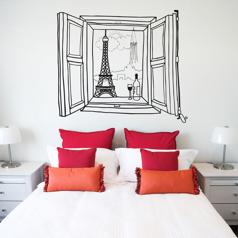 Vinilo decorativo Ventana París homify Modern Walls and Floors Wall tattoos