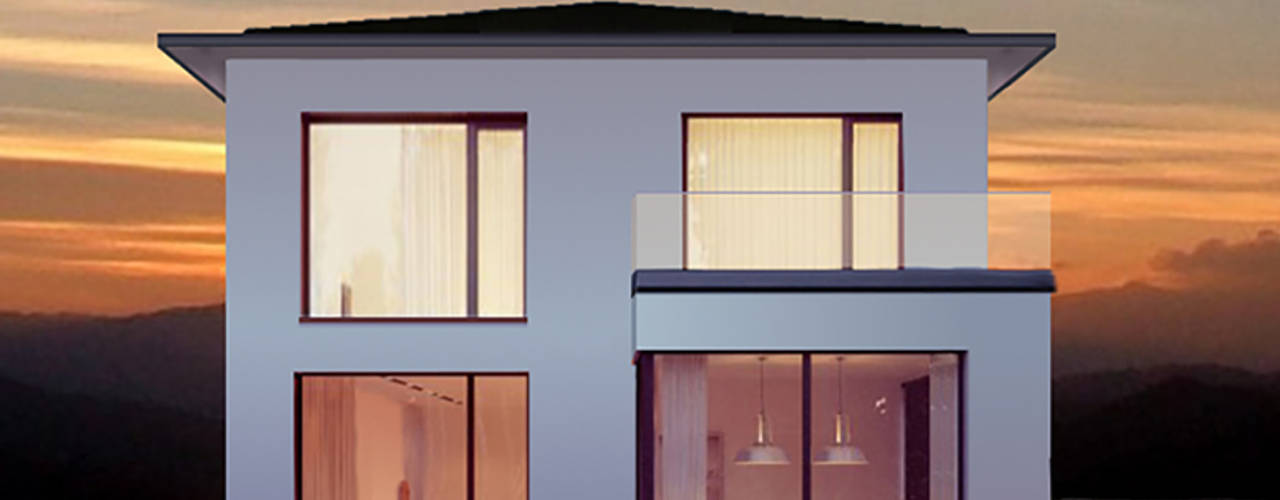 SUNSET ARKITURA GmbH Bauhausstil,modernes Wohnen,Fertighaus,Architekturhaus,Visualisierung,ökologisch Bauen,Holzbauweise